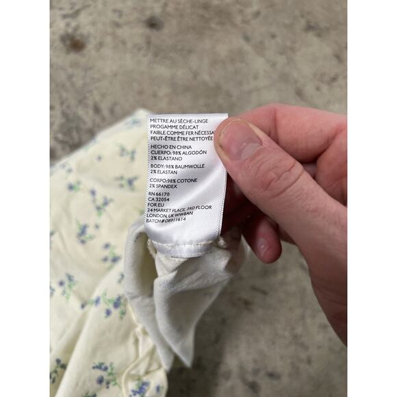 Urban Outfitters Womens Ashton Floral Ruffle Mini Skirt Medium Yellow Purple L - Picture 8 of 8